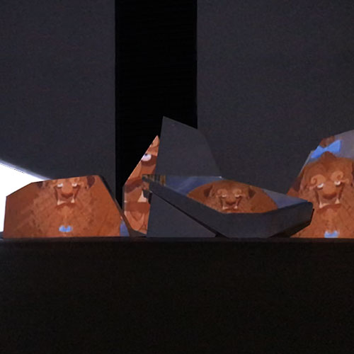 Part of the projection mapping with images of Disney's animation Beauty and the beast